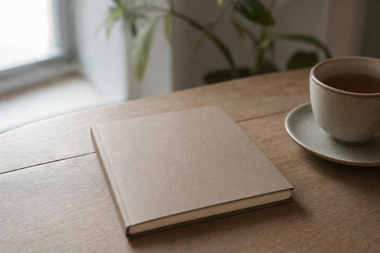 An open notebook with a short handwritten list and one pen